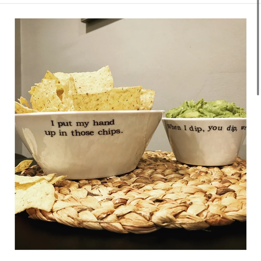 Buffalovely When I Dip, You Dip, We Dip Porcelain Chip Bowl and Dip Bowl set